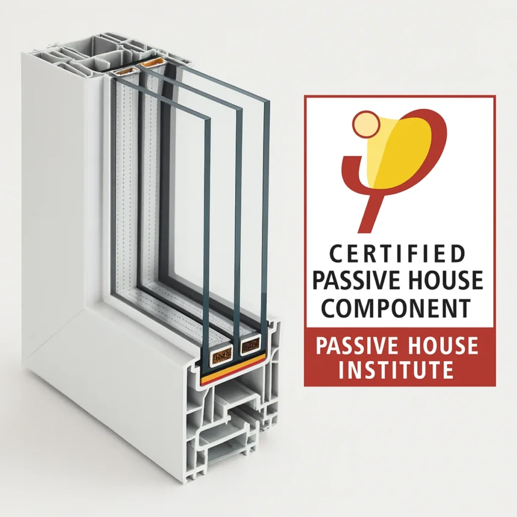 Das offizielle Zertifikat "Passivhaus Komponente" des Passivhausinstituts als Garant für geprüfte Qualität.