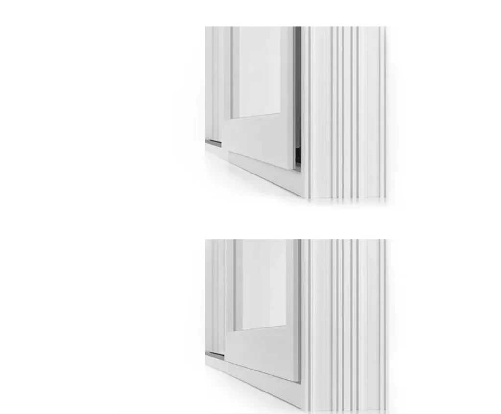  Technische Grafik zeigt die hohe Dichtheit einer Smart-Slide-Tür durch umlaufenden Anpressdruck