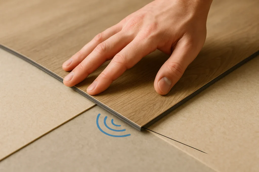 Verlegung von Vinylboden auf einer speziellen Akustik-Unterlage zur Trittschalldämmung